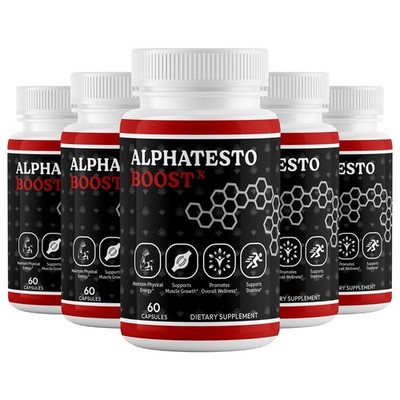 (5 Pack) Alpha TestoBoost X Plus Alpha Testo Booster for Men, AlphaTestoBoost