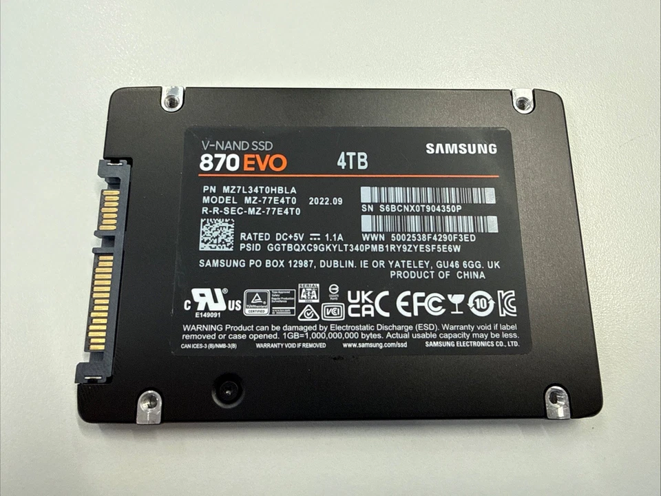 Samsung 870 EVO 4To 2,5" SATA III SSD Interne (MZ-77E4T0) - Photo 2/2
