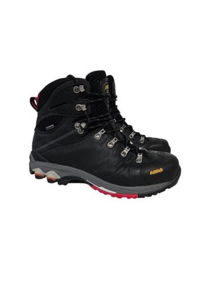 Asolo Fugitive Gtx Hiking Boots Black Red Men's Size 8 Gore-Tex Waterproof 