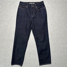 Lands End Womens Petite HR Straight Leg Ankle Jeans Deepest Indigo Size 4 NWT