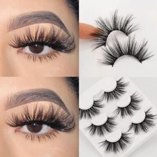 5D Natural Mink False Eyelashes Soft Wispy Long Fluffy Eye Lashes Extensions US