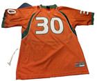 Vtg Nike Team Orange University Of Miami Hurricanes #30 Football Jersey L