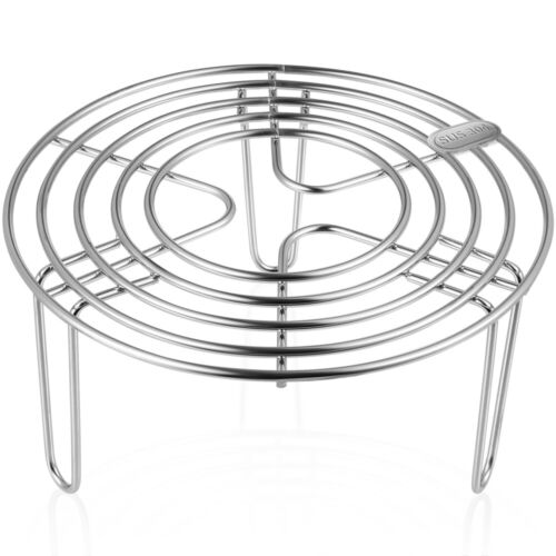 Round Stainless Steel Holder Sturdy Air Fryer Accessories Steamer Cooling Rack