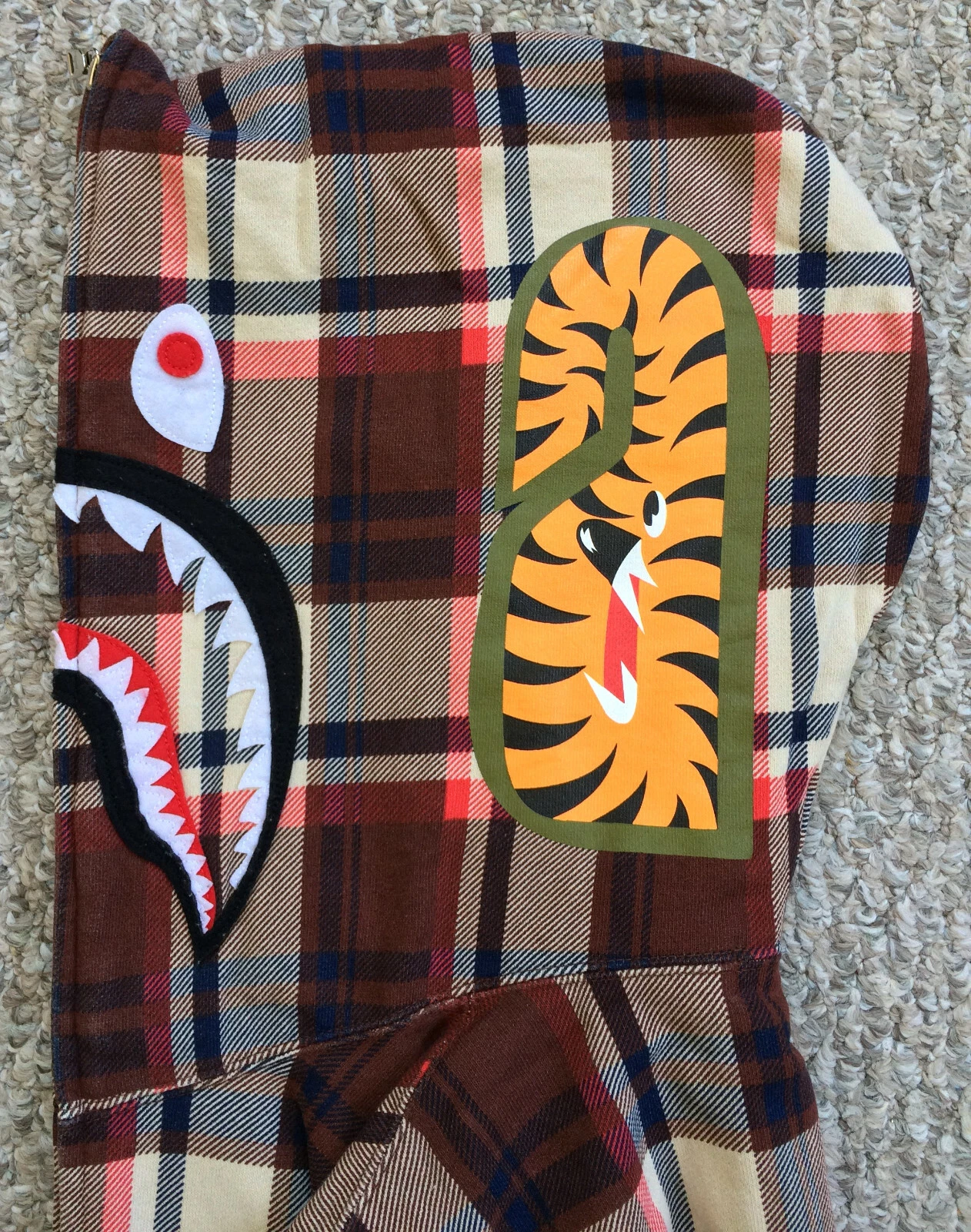 A BATHING APE (BAPE) Felpa con cappuccio e zip intera Bape 15th Anniversary Plaid Shark