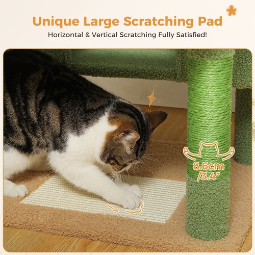 PETEPELA Cat Tree Scratching Post Cat Tower Scratcher Wood Condo House Bed Toys - Picture 53 of 104