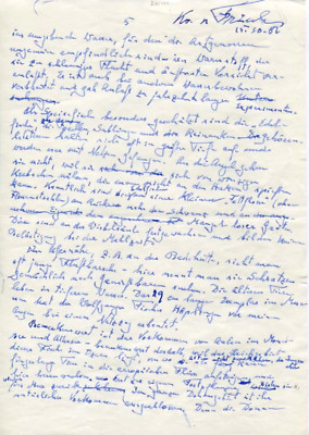 NOBEL PRIZE IN MEDICINE Karl von Frisch autograph, handwritten manuscript draft