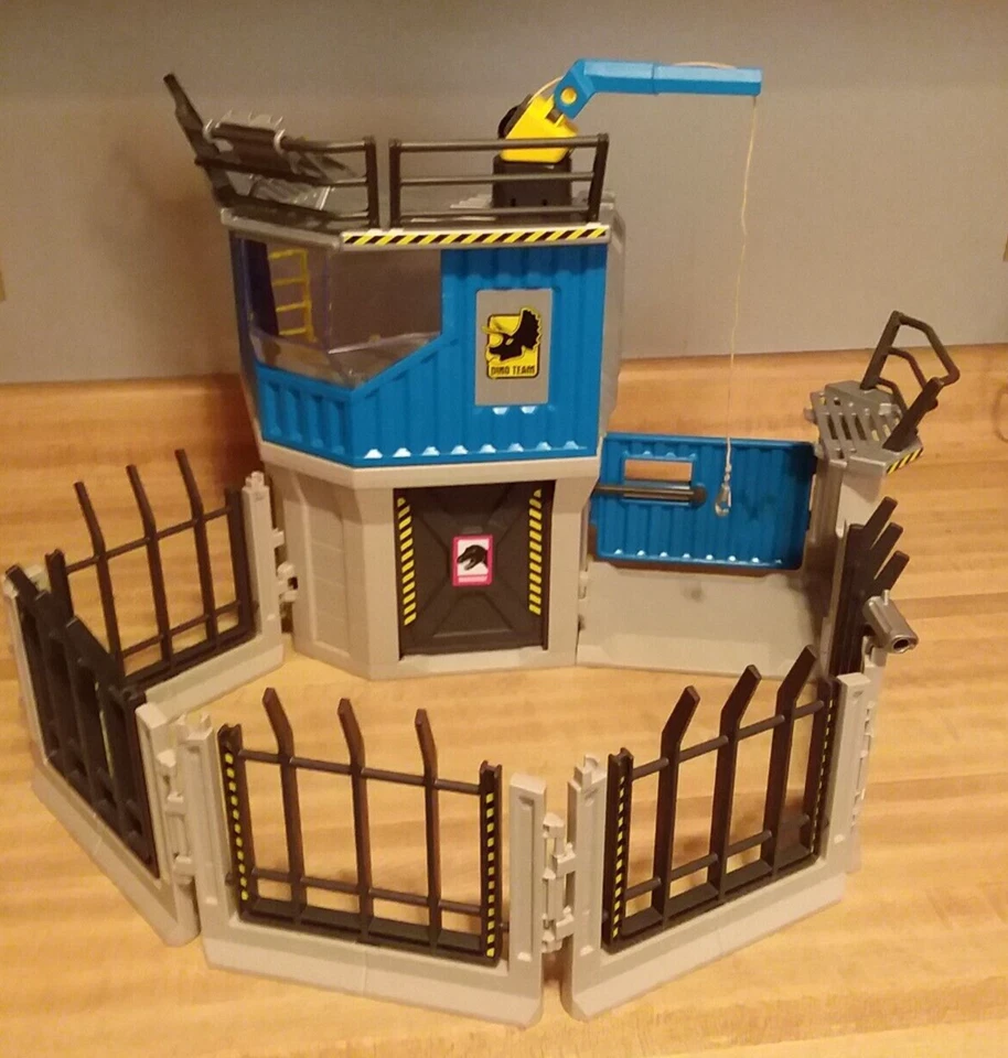 Vntg Schleich Prehistoric Playset Jurassic Park Research Station w/ 2 Dinosaurs - Image 4 of 4