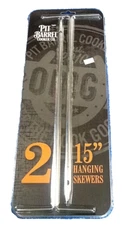 (2-Pk) Pit Barrel Cooker Vertical Hanging Skewers Stainless Steel 15" NEW