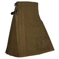 Kilts For Men Premium Clan Solid Brown 8-yd Handmade Scottish Traditional Kilt