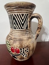 Japanese Painted Pottery Vase the handle