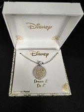 DISNEY MICKEY NECKLACE - Dream It. Do It. - Silver Plated/Crystal - NIB
