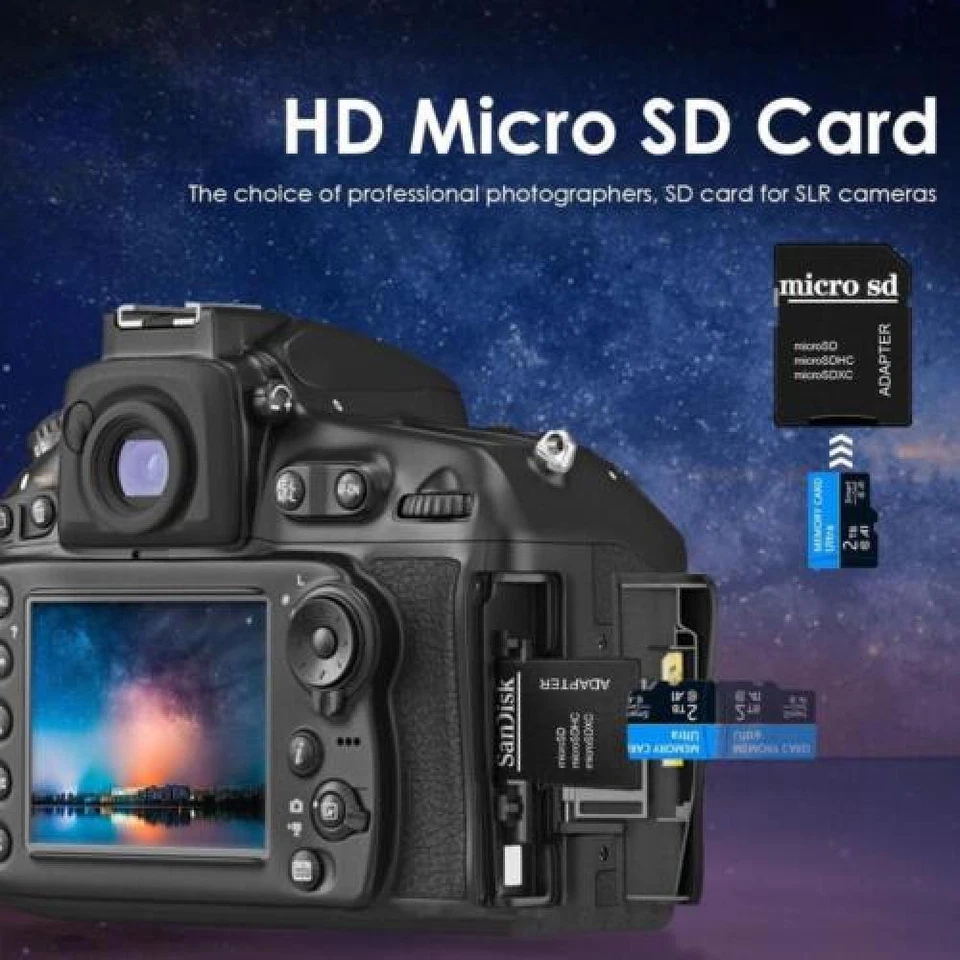 2TB Memory Micro Card High Speed S-D Card Flash Tf Me Phone Camera Universal New - Image 3 of 4