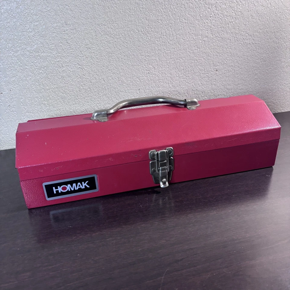 Vintage Homak 16" Red Metal Toolbox Low Profile - EUC - 16”x6.5”x4” - Image 4 of 4