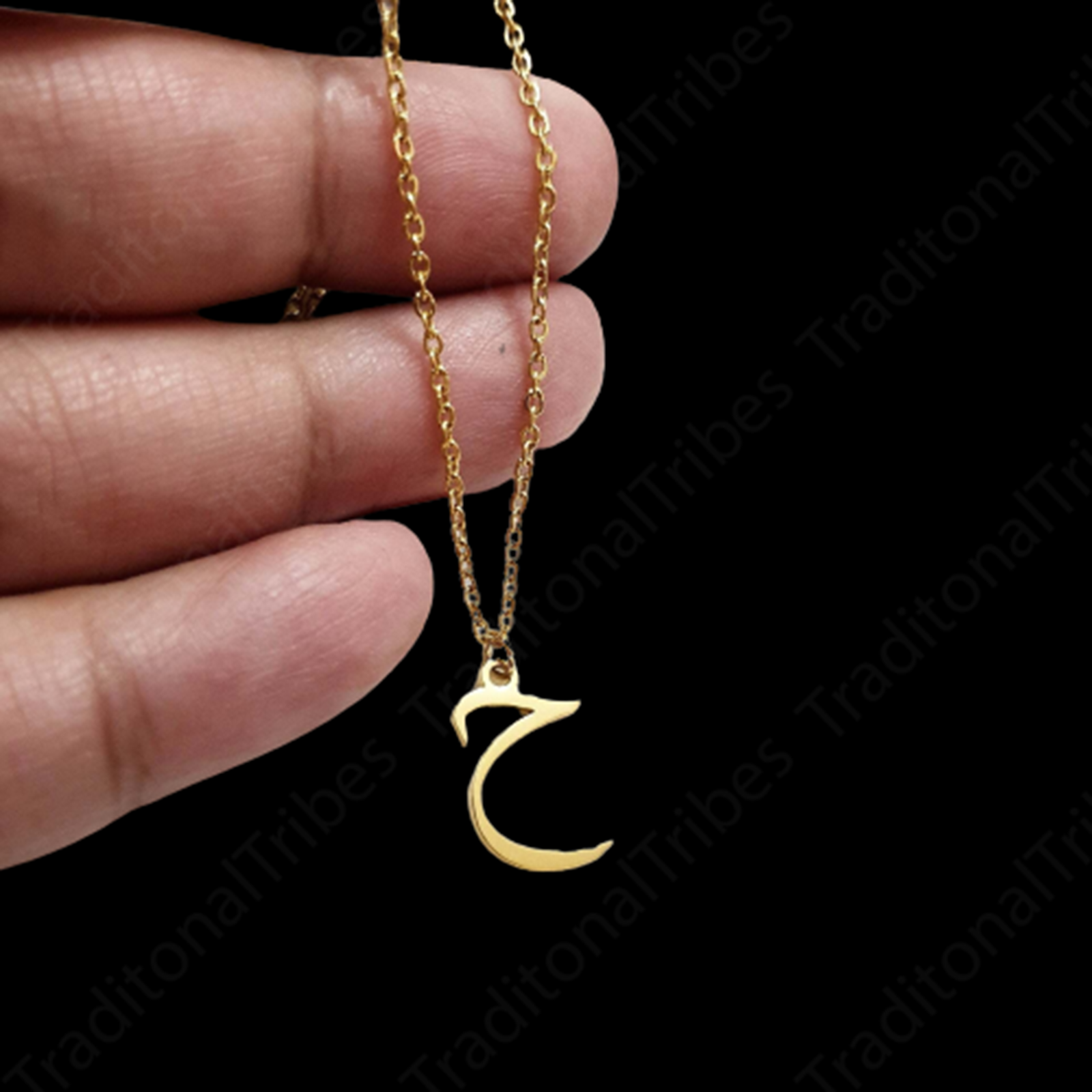 925 Silver Custom Arabic Initial Pendant Personalized Urdu Font