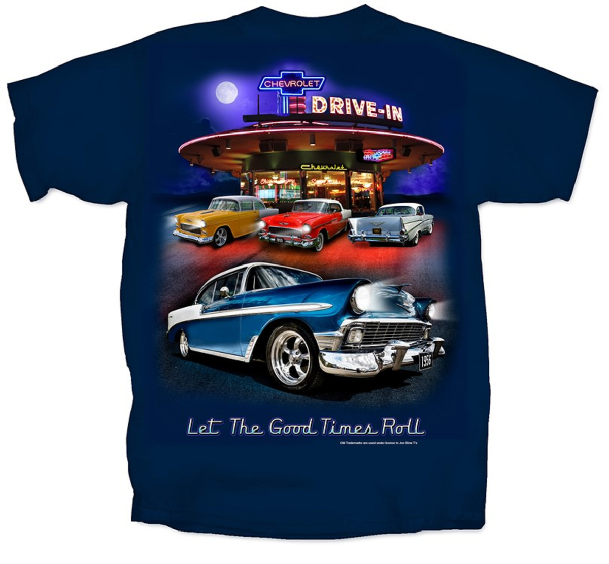 その他 s. Chevy Tri-Five T-Shirt - Blue w/ 1955-1957 Bel Air 150 210 Drive