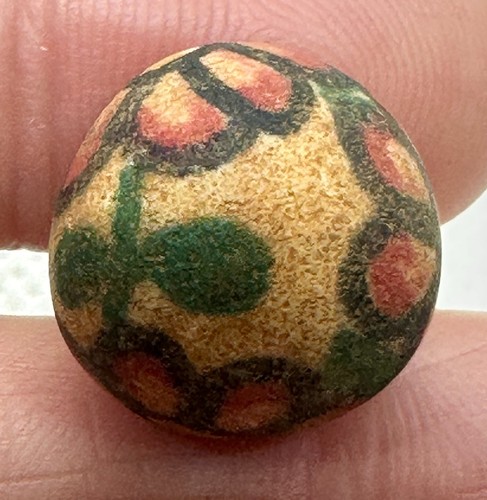ANTIQUE HAND PAINTED CLAY MARBLE 5/8" flowers from the mid to late 1800's - Bild 7 von 7