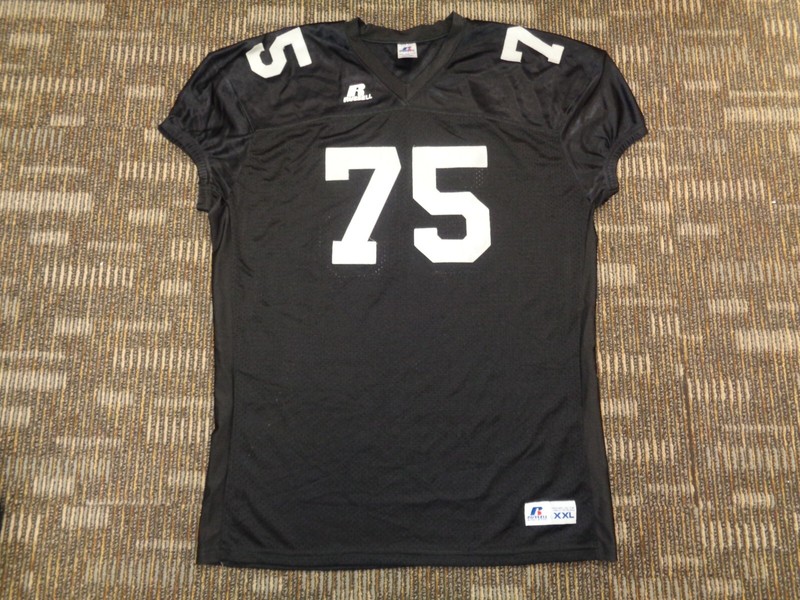 SEWN HOWIE LONG #75 OAKLAND LAS VEGAS RAIDERS RUSSELL ATHLETIC NFL GAME JERSEY