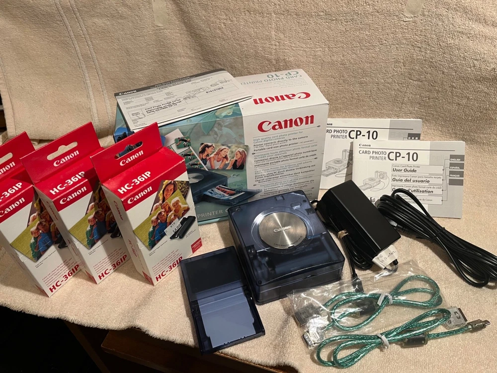 Canon CP-10 Card Photo Printer + HC-36IP Paper (3 Boxes) Bundle. Tested! Works!