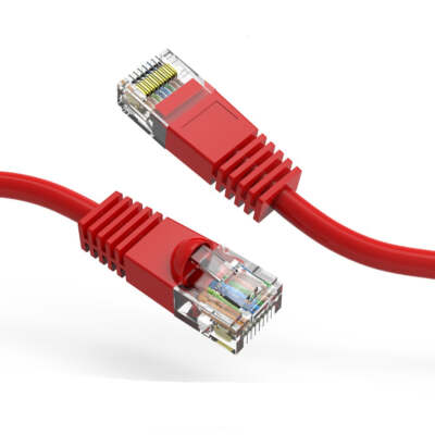 8Ft CAT5E UTP Ethernet Network Booted Cable Red