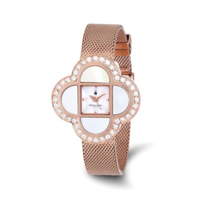 Ladies Charles Hubert IP Rose-plated Stainless 36x36mm Watch 
