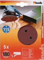 Kwb QUICK-STICK Schleifscheiben FüR Holz & Metall, Gelocht, Ø 115Mm, KöRnung 240