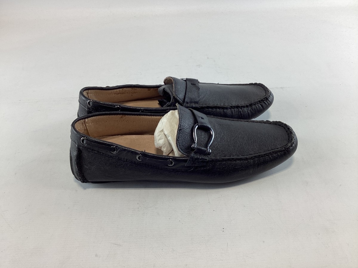 Mens Bacco Bucci Black Leather Driving Loafers 8.5 NEW | eBay