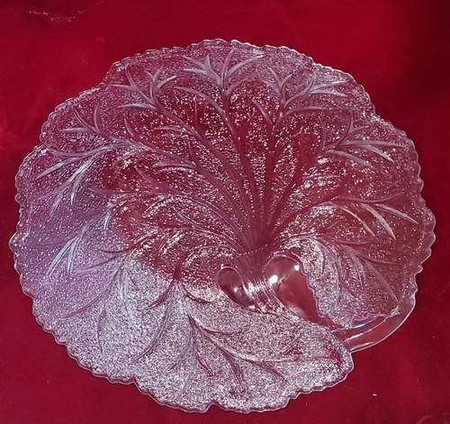 Lot Of 4 Depression Era Indiana Glass Pebble Leaf Pattern Tree Of Life Plates - Picture 4 of 5