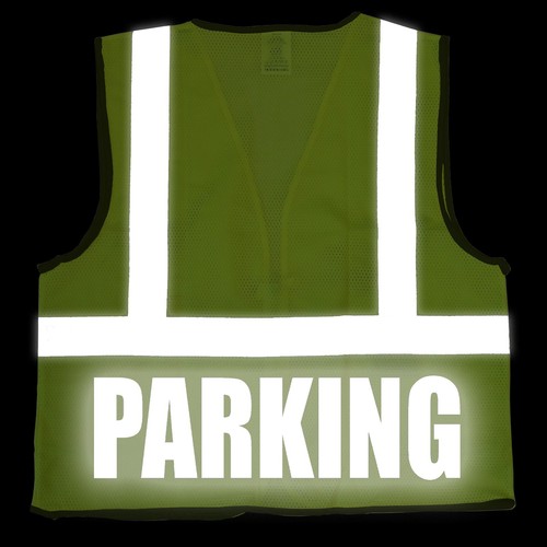 Chaleco de seguridad para asistente de estacionamiento con diseño reflectante, chaleco de alta visibilidad - Imagen 4 de 4