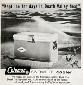1960 Coleman Snowlite Cooler Advertisement Camping Hiking Outdoors Vintage DWF26