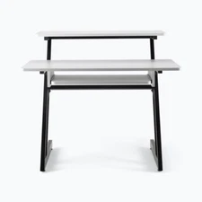 On-Stage WS7500W Workstation Studio Desk with Keyboard Tray White