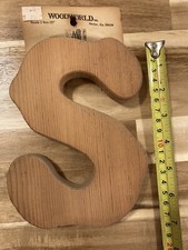 Vintage, Large 7  Wooden Alphabet Letter  S  . NEW