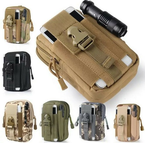 Marsupio borsello tattico trekking campeggio uomo donna unisex no cintura  KHAKI | eBay