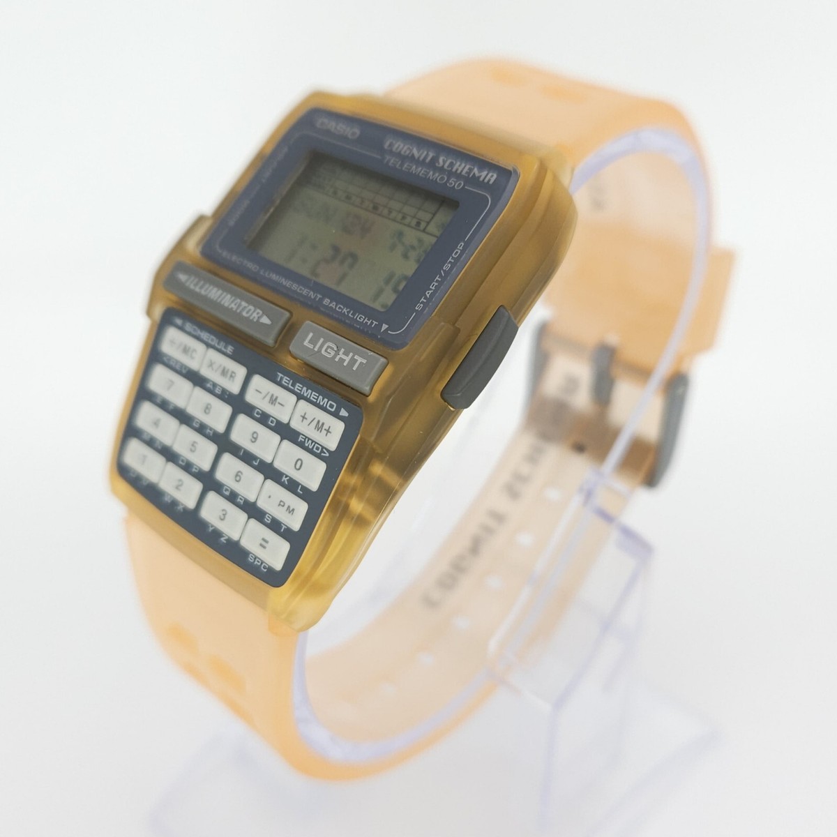 NOS CASIO DBC-63CS-4T COGNIT SCHEMA TRANSPARENT CALCULATOR VINTAGE