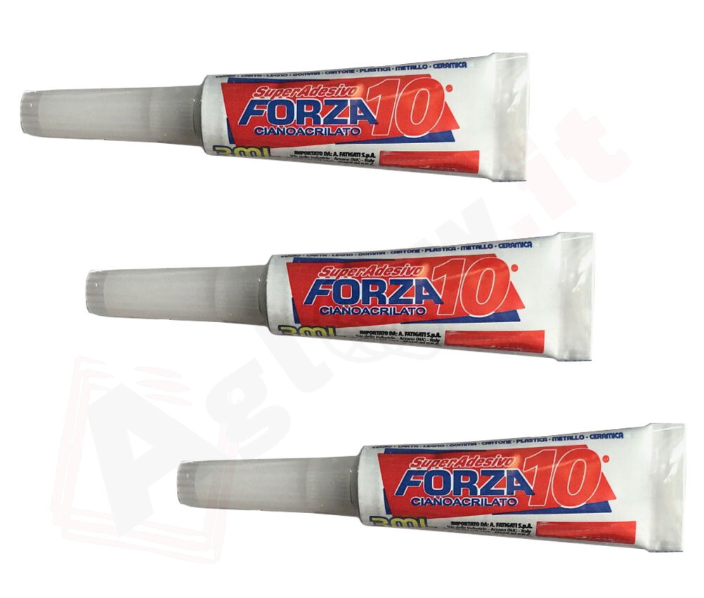 COLLA SUPER GLUE 3 TUBETTI 3gr GOMMA TUBETTO ATTACCATUTTO CERAMICA PELLE LEGNO