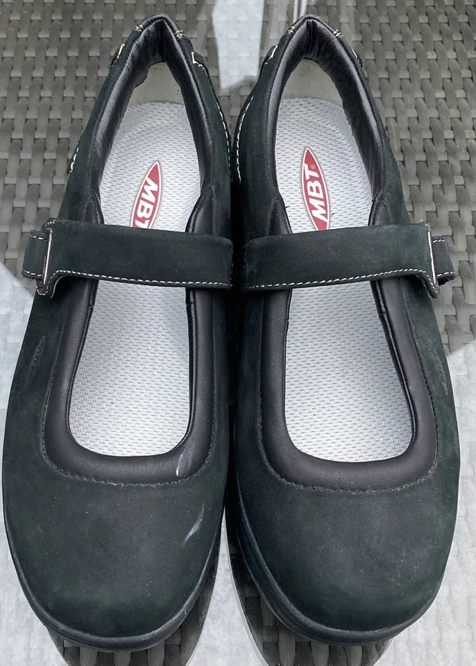 MBT Kayla 4001105-03 女式 Mary Jane Rocker 舒适鞋磨砂黑色 9.5  — 第 3/4 张图片