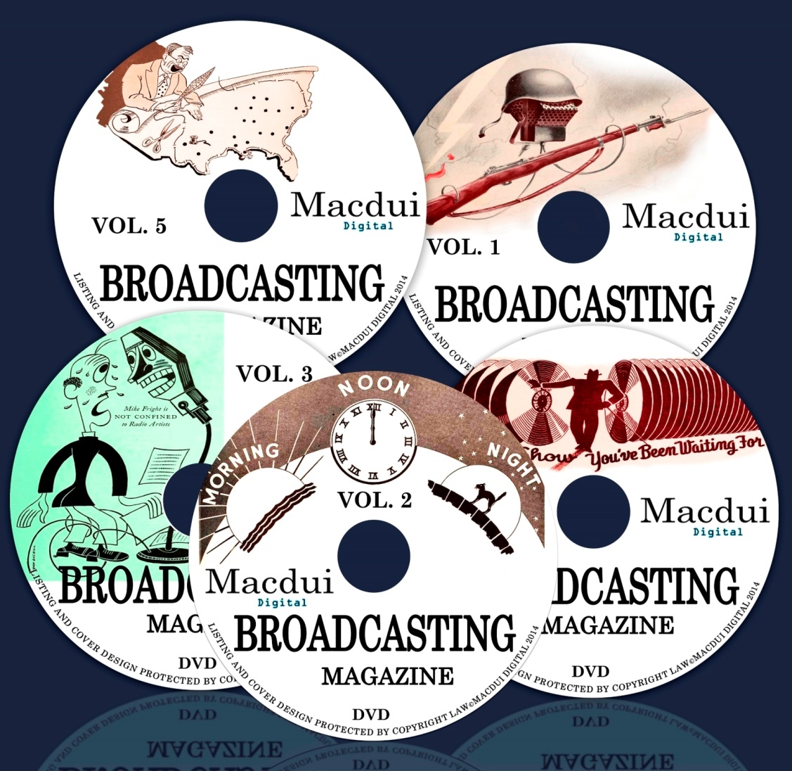Broadcasting Vintage Magazine Collection 82 Volumes 5 DVD’s,Silent Movie Reviews