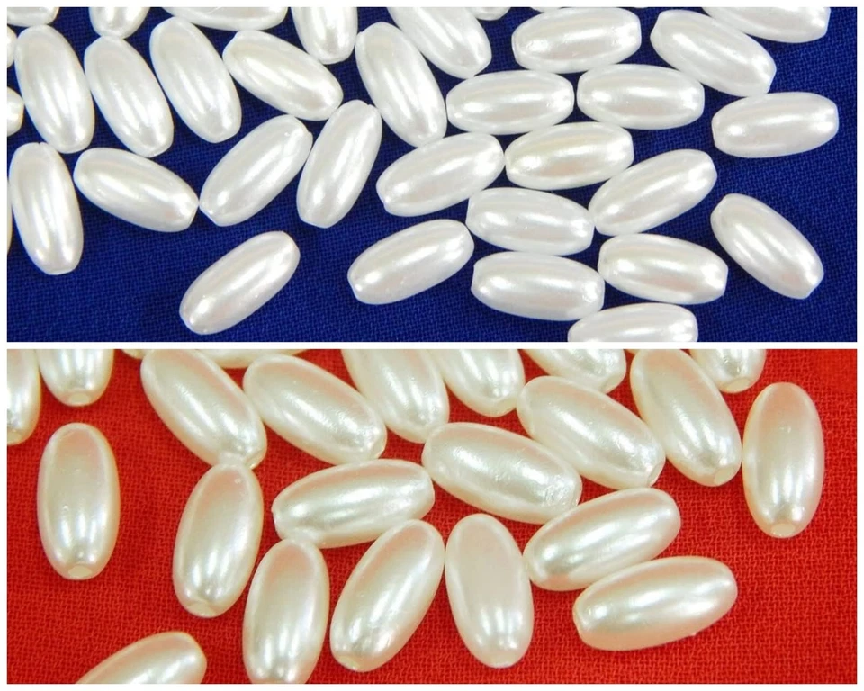 Perlmutt Wachsperlen Zuchtperlen Imitat Perlen Oval Kunstperlen Für Schmuck - Bild 2 von 2