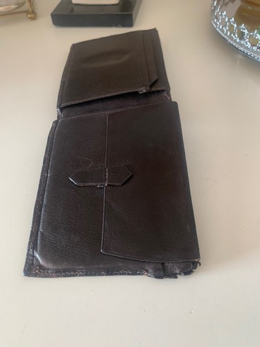 🔴 PORTAFOGLIO ARTIGIANALE uomo vera pelle COCCODRILLO, vintage - Imagen 3 de 6