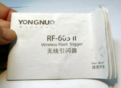 Yongnuo RF-603 II  Flash Wireless Trigger  Guide Book Manual User