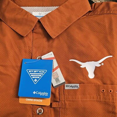 Chemise Columbia PFG Slack Tide - Homme, Orange Brûlée, Manches Courtes, Polyester