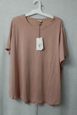 Women's Plus Size Short Sleeve Crewneck Sandwash T-Shirt - A New Day - Pink -- X