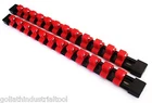 2 GOLIATH INDUSTRIAL 1/2" ABS MOUNTABLE SOCKET RAIL HOLDER ORGANIZER RED SH12BR