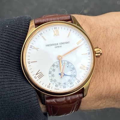 FREDERIQUE CONSTANT WHITE ROMAN DIAL WATCH FC-285X5B4/6 Men s 40mm Running!