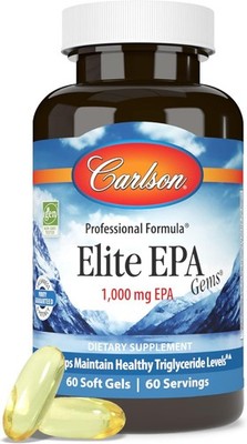Carlson Labs Elite EPA Gems, 1000 Mg EPA, 60 softgels