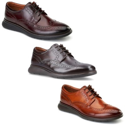 Base London Herren Flight 25 Leder Brogue Derby Schuhe formell elegant elegant