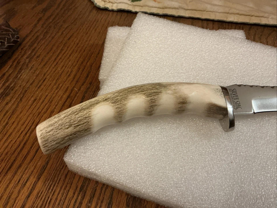 Cuchillo de caza de hoja fija Silver Stag D3 EE. UU., NUEVO CON ETIQUETAS con funda, estado almacenado sin usar. Foto 4 de 4