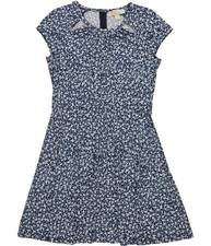 Michael Kors Womens Floral Cut-Out A-line Dress, Blue, Medium