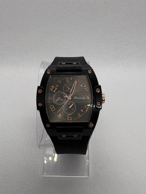 Black Color Tonneau Pointer Quartz Watch - Stylish Analog Display