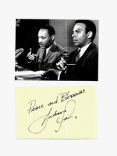 MARTIN LUTHER KING,JR.  & ANDREW YOUNG PHOTOGRAPH DISPLAY, WITH  AUTOGRAPH CARD