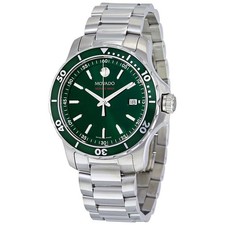 New Movado Series 800 Green Dial Steel 2600136 Mens Swiss 40mm Watch